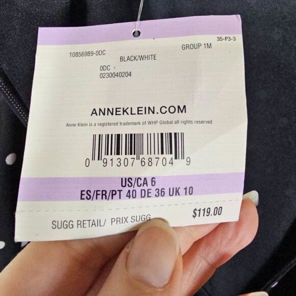 Anne Klein Polka Dot Sleeveless Jumpsuit Sz 6 Wide Leg Flowy Stretch Office - Picture 12 of 12